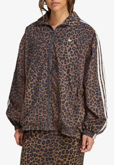 ADIDAS ORIGINALS FIREBIRD LEOPARD PRINT ZIP-UP JACKET