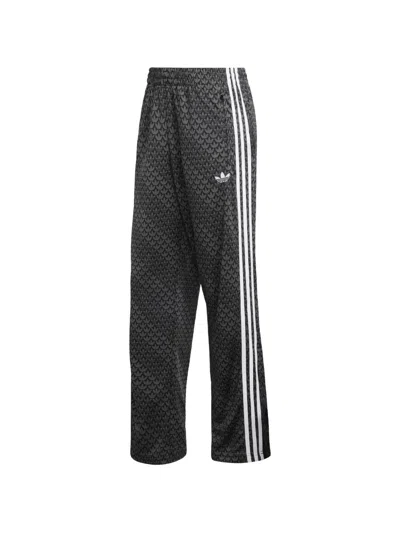 Adidas Originals Firebird Logo-print Stripe Track Pants In Gray