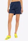 Adidas Originals Firebird Logo Track Shorts In Blue