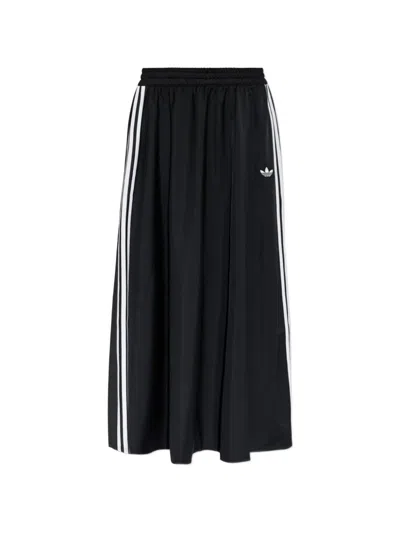 Adidas Originals Firebird Logo-embroidered Midi Skirt In Black