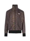 Adidas Originals Firebird Leopard-print Sweatshirt In Brown