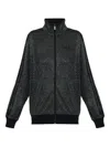 Adidas Originals Firebird Lurex Zip-up Sweatshirt In Black