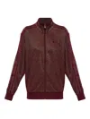 Adidas Originals Firebird Lurex Zip-up Sweatshirt In Burgundy