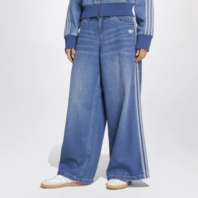 Adidas Originals Firebird Mid Blue Jeans In Animal Print
