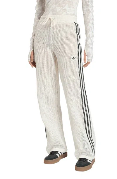 Adidas Originals Firebird Open Knit Track Pants In Gray