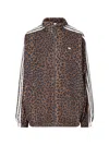 Adidas Originals Firebird Leopard-print Oversized Track Top In Brown