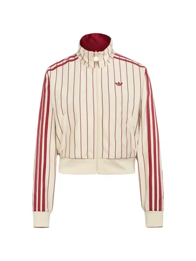 Adidas Originals Firebird Pinstripe-pattern Track Jacket In Neutral