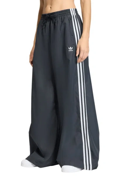 Adidas Originals Firebird Recycled Polyester Wide Leg Track Pants In Black