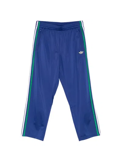 Adidas Originals Firebird Side-stripe Logo Trousers In Blue