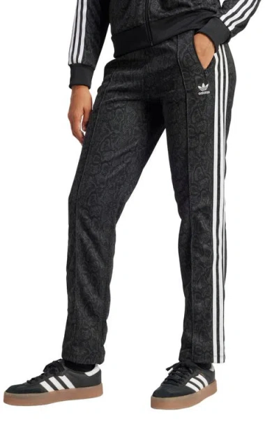 Adidas Originals Firebird Snakeskin Print Recycled Polyester Track Pants In Black/multicolor
