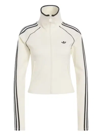 Adidas Originals Firebird Striped Zip-up Sweatshirt In White