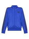 Adidas Originals Firebird Three-stripe Zip-up Sweatshirt In Blue