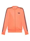 Adidas Originals Firebird Three-stripe Zip-up Sweatshirt In Red