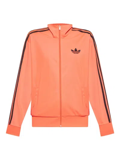 Adidas Originals Firebird Three-stripe Zip-up Sweatshirt In Red