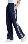 Adidas Originals Recycled Polyester Satin Wide Leg Track Pants In Dark Blue