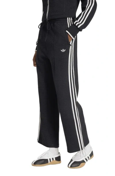 Adidas Originals Firebird Wide Leg Track Pants In Black
