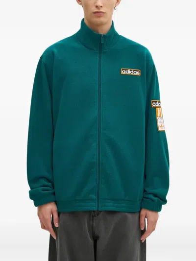 Adidas Originals Fleece Zip-up Sweatshirt In Brown