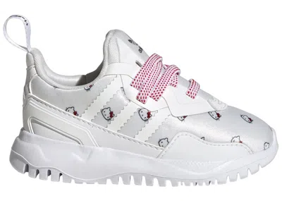 Pre-owned Adidas Originals Flex Hello Kitty Sneakers In Cloud White/vivid Red/core Black