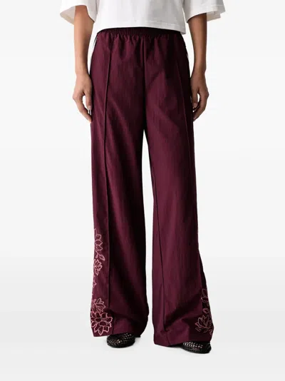 Adidas Originals Floral Gfx Firebird Loose Track Pants In Brown