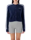 Adidas Originals Indigo Fluffy Knitted Cardigan In Blue