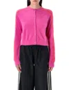 Adidas Originals Fluffy Knit Cardigan In Pink