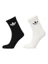 Adidas Originals Fluffy Logo Crew Socks (pack Of Two) In Black