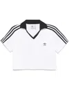 Adidas Originals Football Cropped Polo Shirt In White