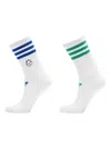 Adidas Originals Football Stripe-detail Socks (pack Of Two) In White