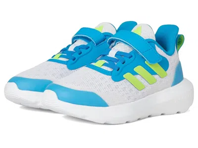 Adidas Originals Fortarun 3.0 Elastic Lace Sportswear Shoes (little Kid) Kids Shoes Dash Grey/lucid Lemon/solar Blue  In Multi