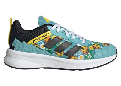 Pre-owned Adidas Originals Fortarun 4.0 Minecraft Sneakers In Mint Ton/core Black/yellow