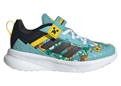 Pre-owned Adidas Originals Fortarun 4.0 Minecraft Sneakers In Mint Ton/core Black/yellow