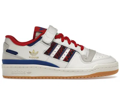 Pre-owned Adidas Originals Forum 84 Low Sneakers In Off White/scarelet Red/collegiate Royal In Multi