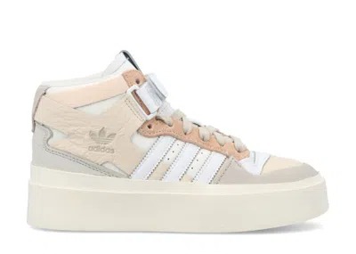 Pre-owned Adidas Originals Forum Bonega Mid (women's) Sneakers In Ecru Tint/cloud White/bliss Orange