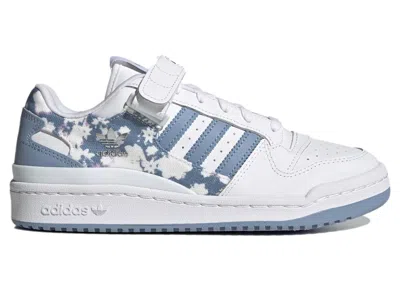 Pre-owned Adidas Originals Forum Low Floral (women's) Sneakers In Cloud White/ambient Sky Blue/legend Ink
