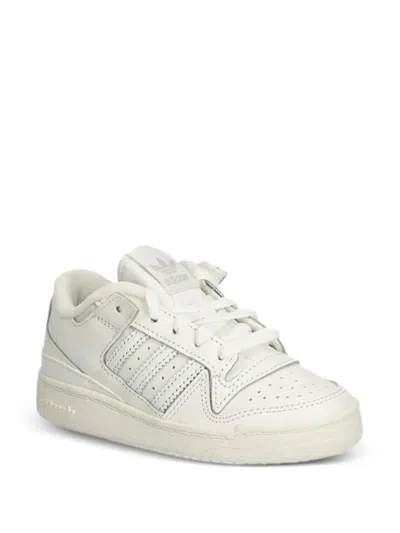 Adidas Originals Kids' Forum Low Stripes Perforated Sneakers In White
