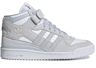 Pre-owned Adidas Originals Forum Mid Grey (women's) Sneakers In Halo Blue/cloud White/core Black
