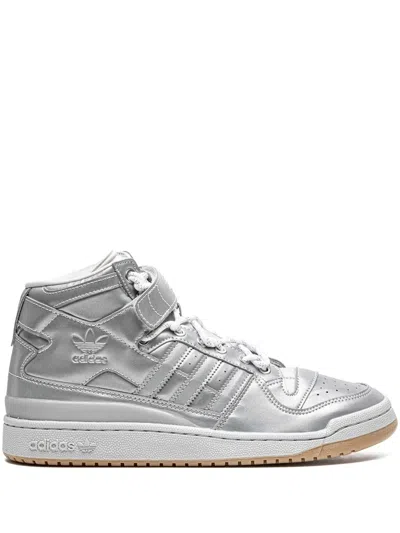 Adidas Originals Forum Mid High Top Sneakers In Grey