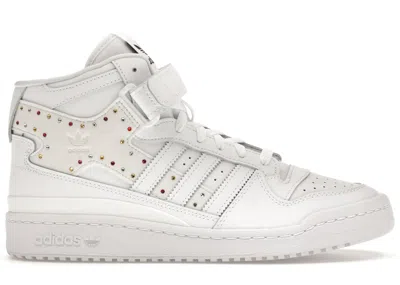 Pre-owned Adidas Originals Forum Mid Swarovski White (women's) Sneakers In Cloud White/core Black