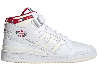 Pre-owned Adidas Originals Forum Mid Thebe Magugu (women's) Sneakers In Cloud White/off White/power Red