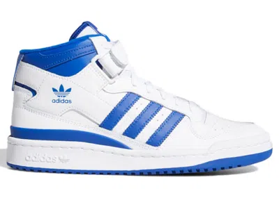 Pre-owned Adidas Originals Forum Mid White (women's) Sneakers In Cloud White/royal Blue
