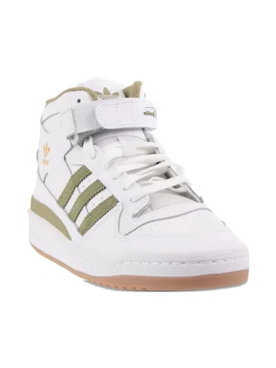 Adidas Originals Kids' Forum Mid "white/orbit Green" Sneakers In Multi