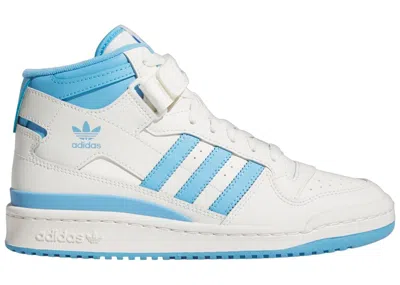 Pre-owned Adidas Originals Forum Mid (women's) Sneakers In Cloud White/semi Blue Burst