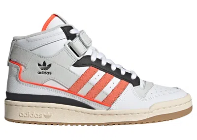 Pre-owned Adidas Originals Forum Mid (women's) Sneakers In Cloud White/semi Coral Fusion/solar Red