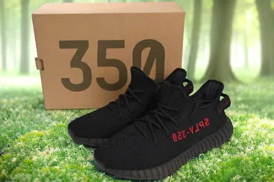 Pre-owned Adidas Originals Free Shipping Size 10-12.5 350 V2 Adidas Yeezy Boost Black Red Cp9652