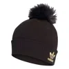 Adidas Originals Fur Pom Beani 'black' In Brown