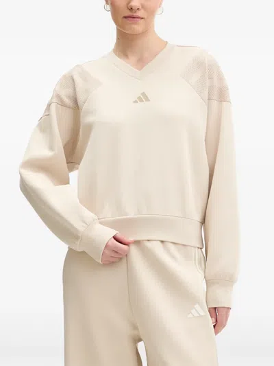 Adidas Originals Future Icons Mesh-panel Sweatshirt In Neutral