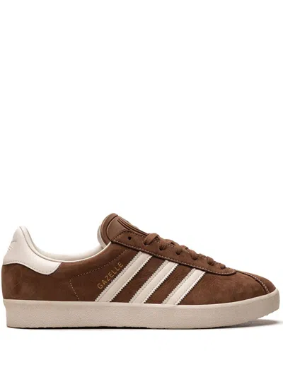 Adidas Originals Gazelle 3-stripes Leather Sneakers In Brown