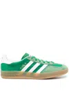 Adidas Originals Gazelle Indoor Leather And Suede-trimmed Nylon Sneakers In Green