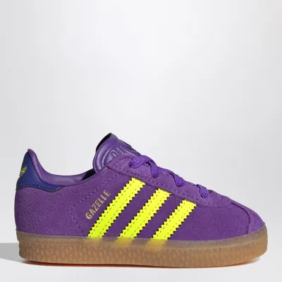 ADIDAS ORIGINALS GAZELLE ACTIVE PURPLE/SOLAR YELLOW SNEAKER WITH ELASTICATED LACES