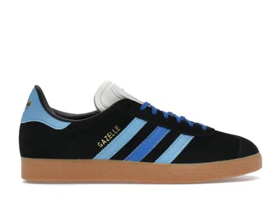 Pre-owned Adidas Originals Gazelle Black Light (women's) Sneakers In Light In Core Black/blue/light Blue